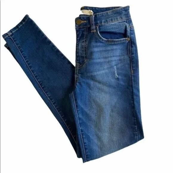SALE tgla Distressed Skinny Denim Jeans Women 25 Blue Medium Wash - Picture 1 of 9